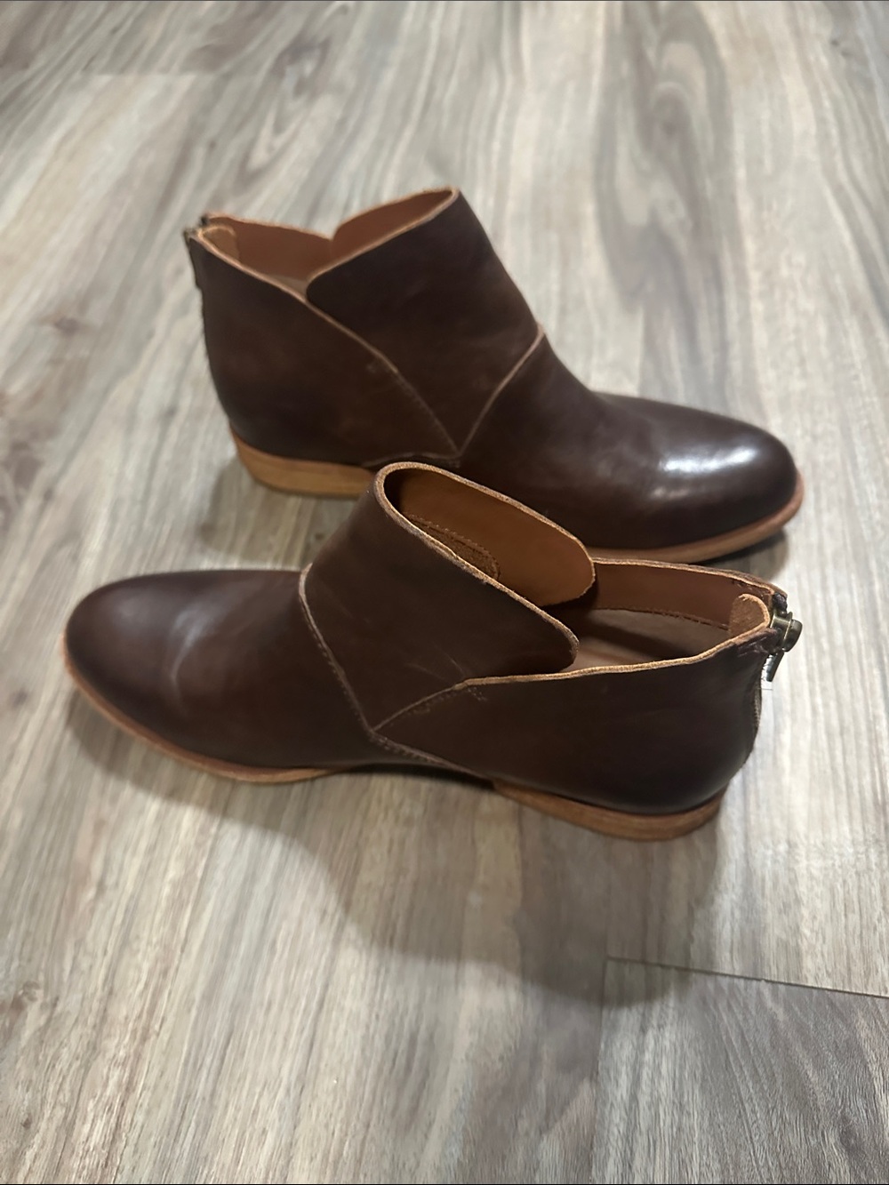 Kork-Ease Women's Dark Brown Leather Ankle Booties - Picture 9 of 14